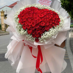 Bó hồng trái tim