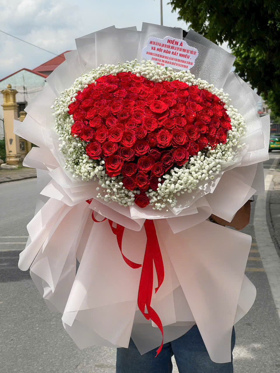 Bó hồng trái tim